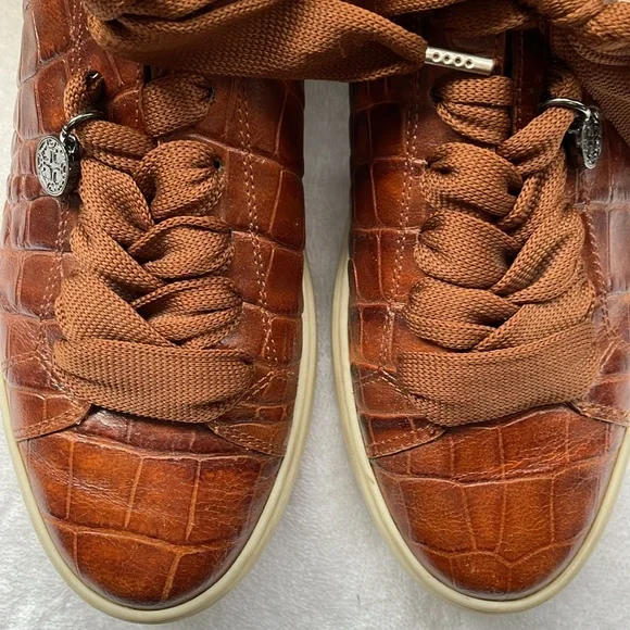 COPY - PETER KAISER, Made in Germany, Cognac Croco Embossed Sneaker, Size 7 - Picture 7 of 8